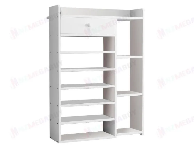 10 Tiers Wooden Shoe Rack Cabinet "White"