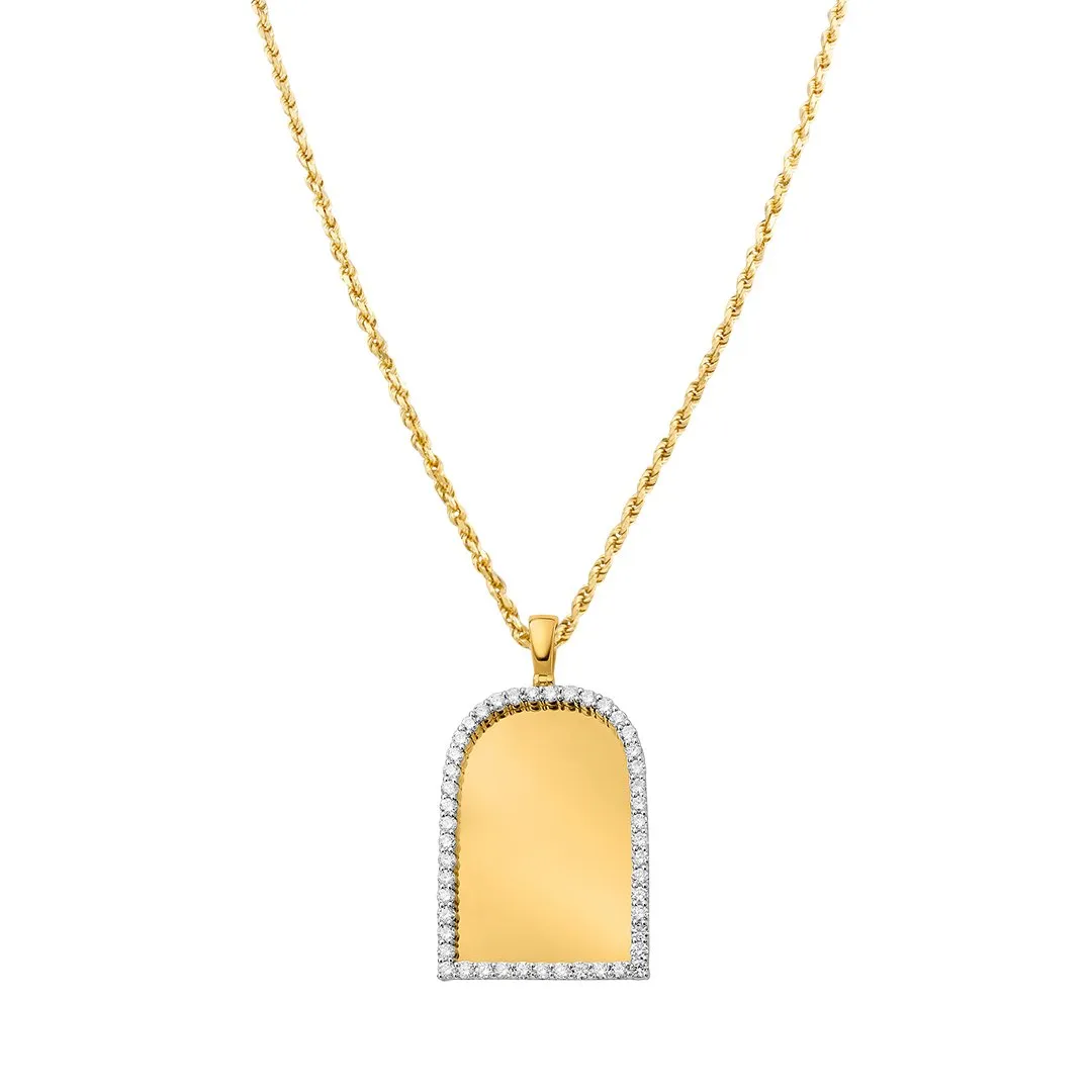 10k Yellow Gold Diamond Frame Memory Pendant 1.79 Ctw