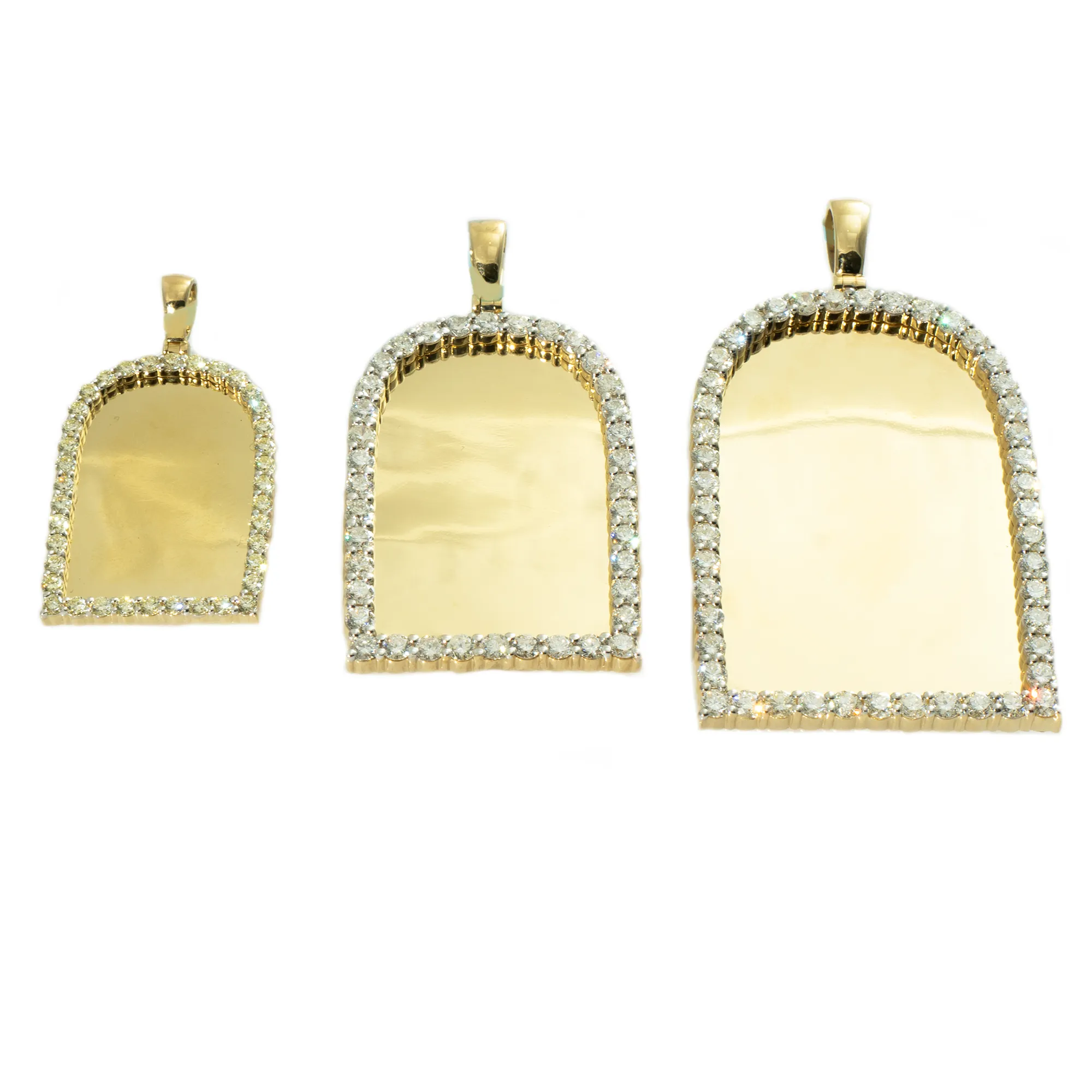 10k Yellow Gold Diamond Frame Memory Pendant 1.79 Ctw