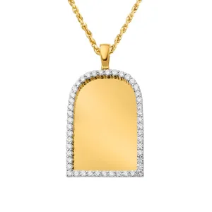 10k Yellow Gold Diamond Frame Memory Pendant 1.79 Ctw