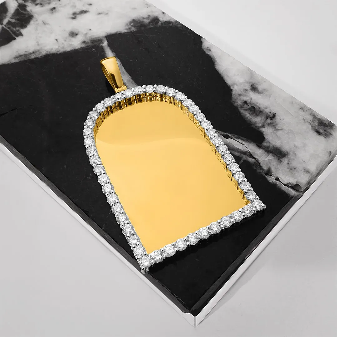 10k Yellow Gold Diamond Frame Memory Pendant 1.79 Ctw
