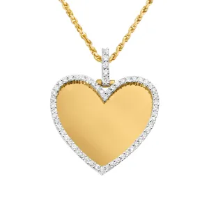 10k Yellow Gold Diamond Heart Memory Pendant 1.86 Ctw