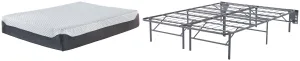 12 Inch Chime Elite Gray Queen Foundation with Mattress