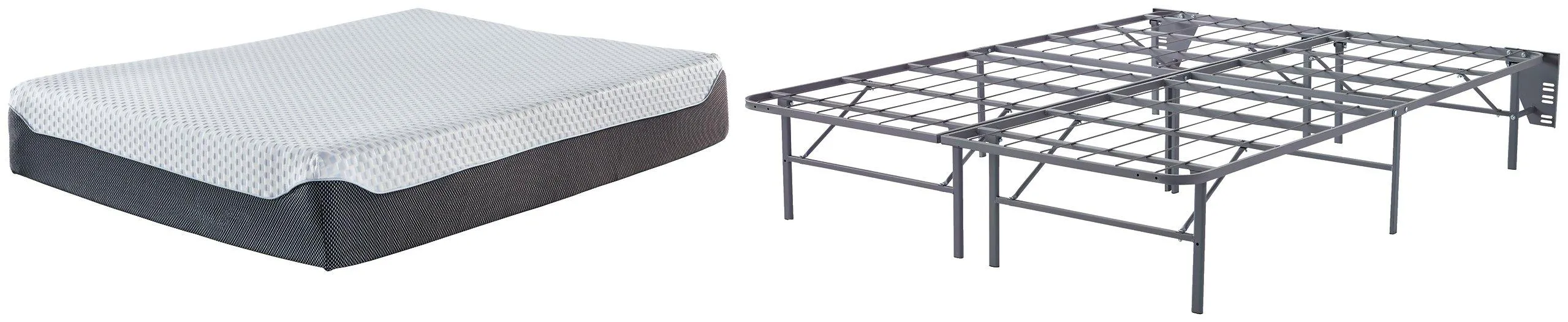 12 Inch Chime Elite Gray Queen Foundation with Mattress