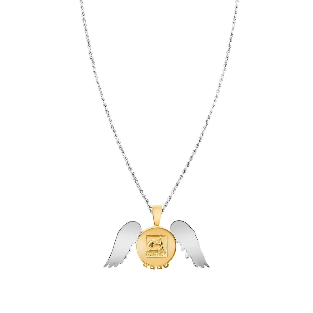 14k Two Tone Gold Diamond Long Live Memory Pendant 6.75 Ctw