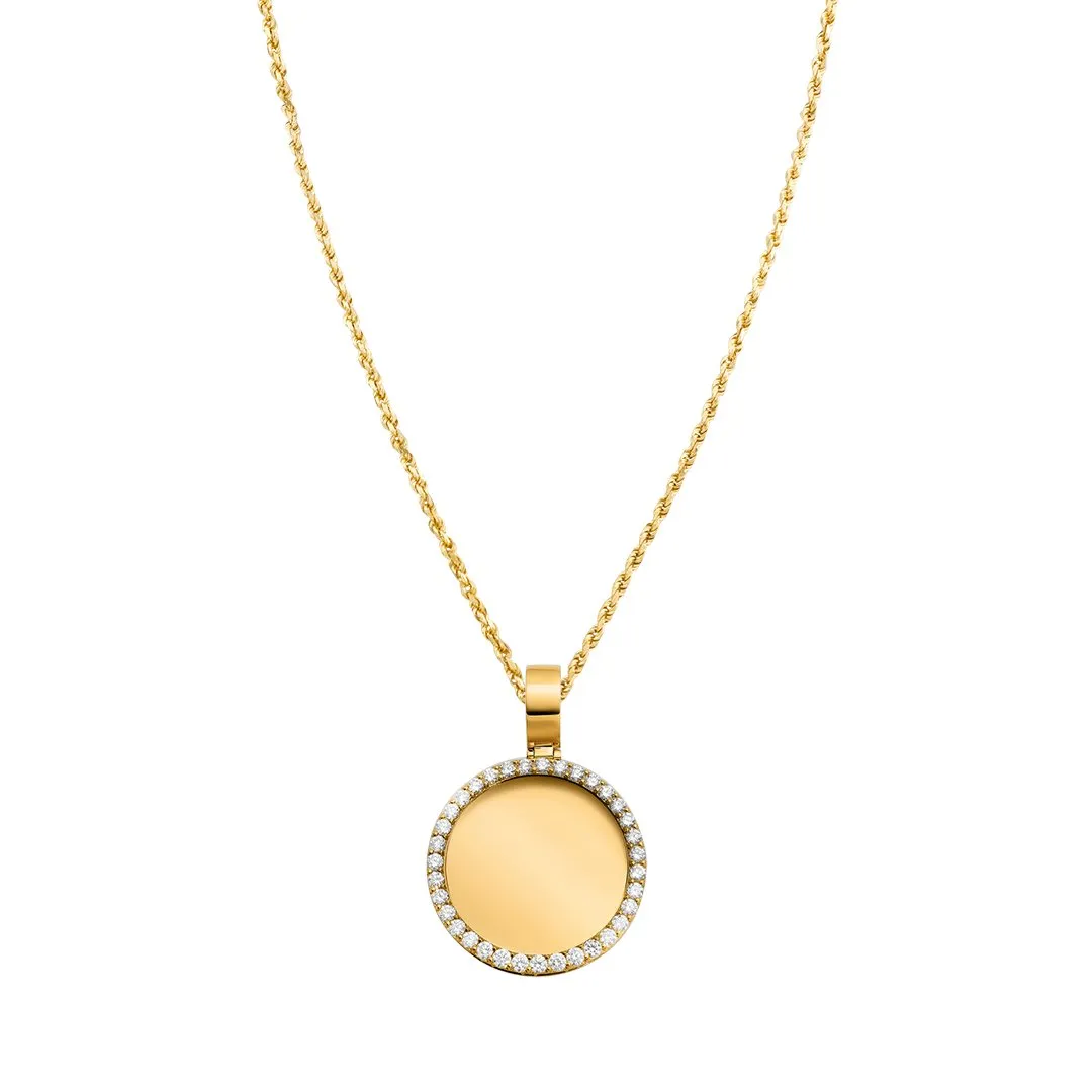 14k Yellow Gold Diamond Memory Pendant 6.3 Ctw