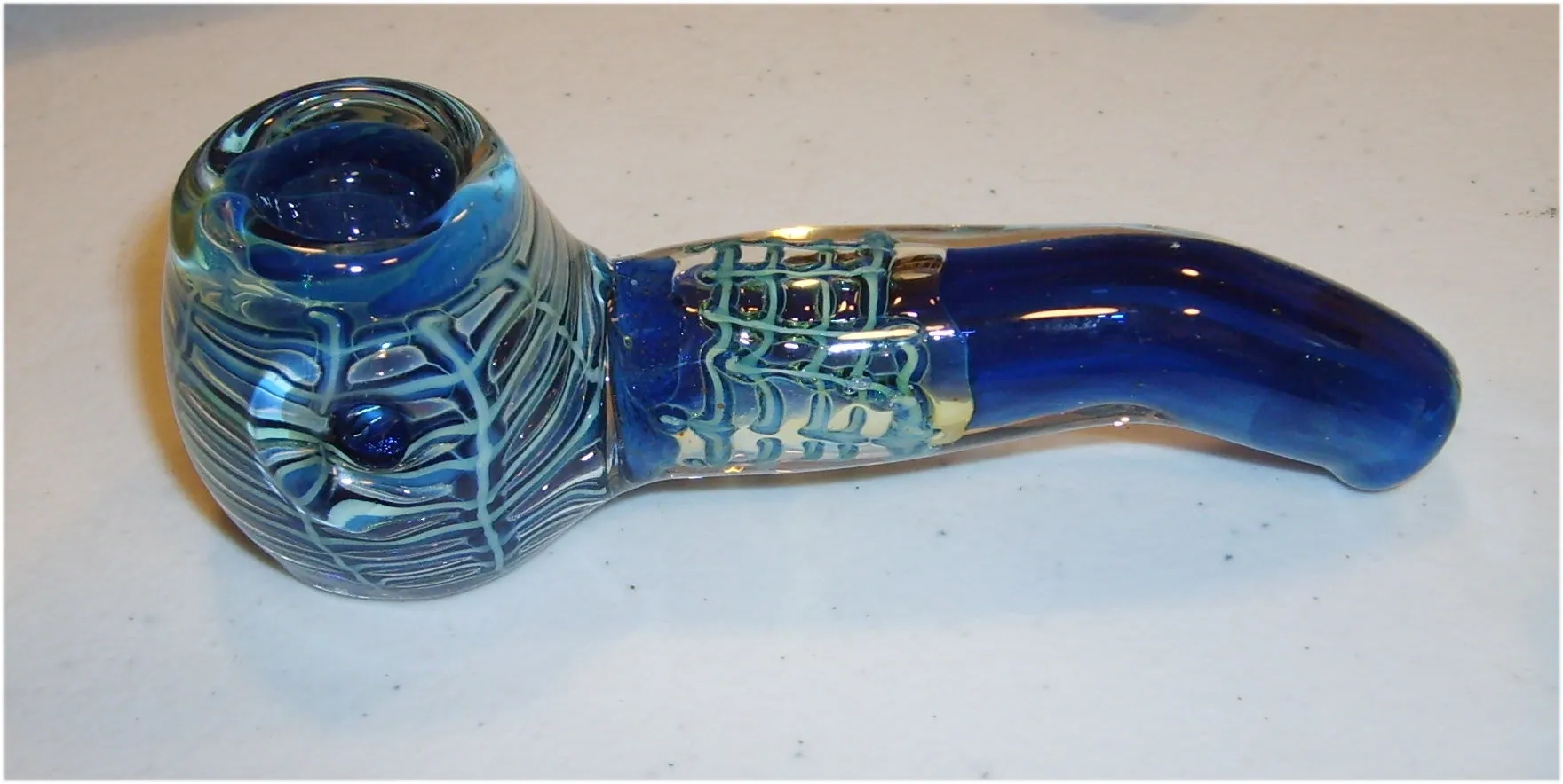 5" Glass Sherlock Hand Pipe w/ Spider Web Design