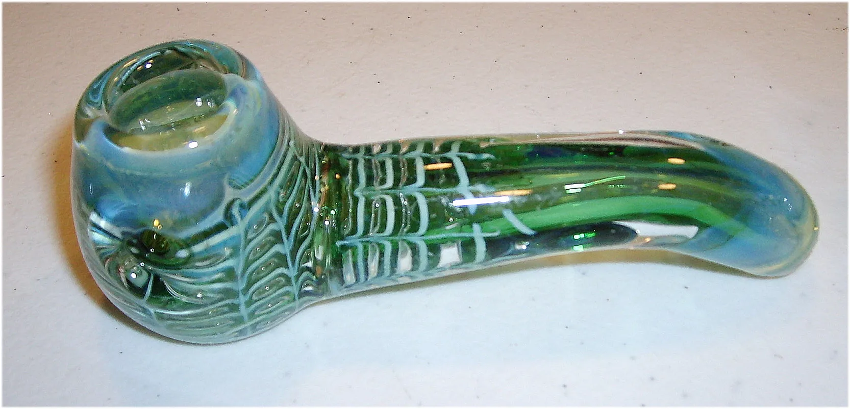 5" Glass Sherlock Hand Pipe w/ Spider Web Design