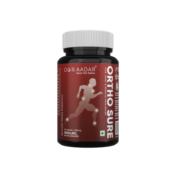 AADAR Ayurveda Ortho Sure Pain Capsule for Joint and Muscle Pain Relief<br> (60 Capsules)