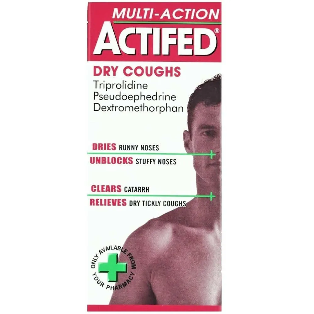 Actify multiple effects dry cough and cough syrup (dry cough, runny nose, nasal congestion) Multi-ACTION DRY COUGH 100ml (only one bottle per person)