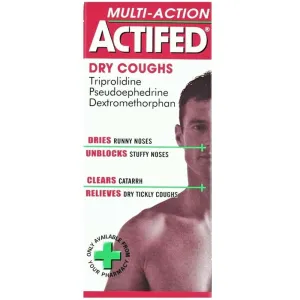 Actify multiple effects dry cough and cough syrup (dry cough, runny nose, nasal congestion) Multi-ACTION DRY COUGH 100ml (only one bottle per person)