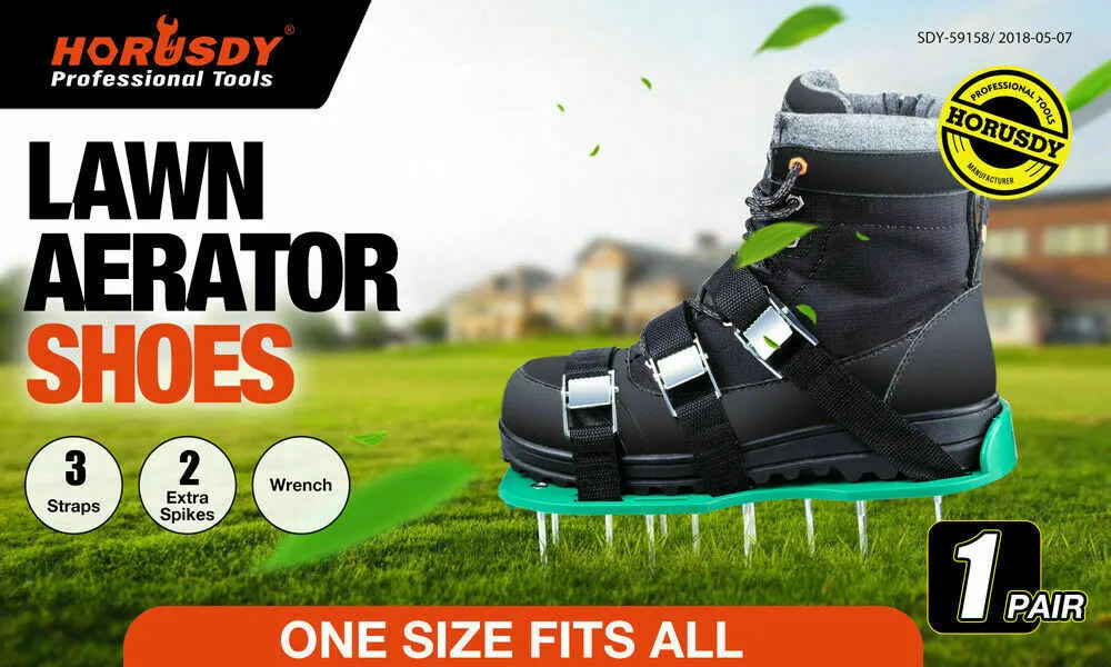 Adjustable Triple Strap Lawn Aerator Spiked Shoes for Healthy Grass Growth