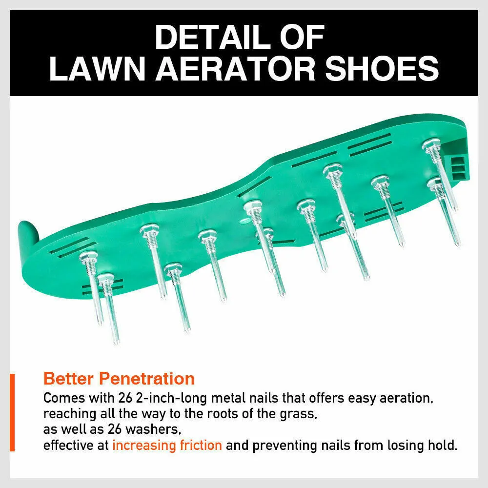 Adjustable Triple Strap Lawn Aerator Spiked Shoes for Healthy Grass Growth