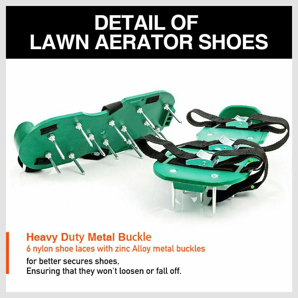 Adjustable Triple Strap Lawn Aerator Spiked Shoes for Healthy Grass Growth