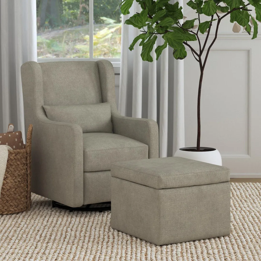Adrian Swivel Glider and Ottoman Carter's by DaVinci Upholstery Color: Gray Tweed