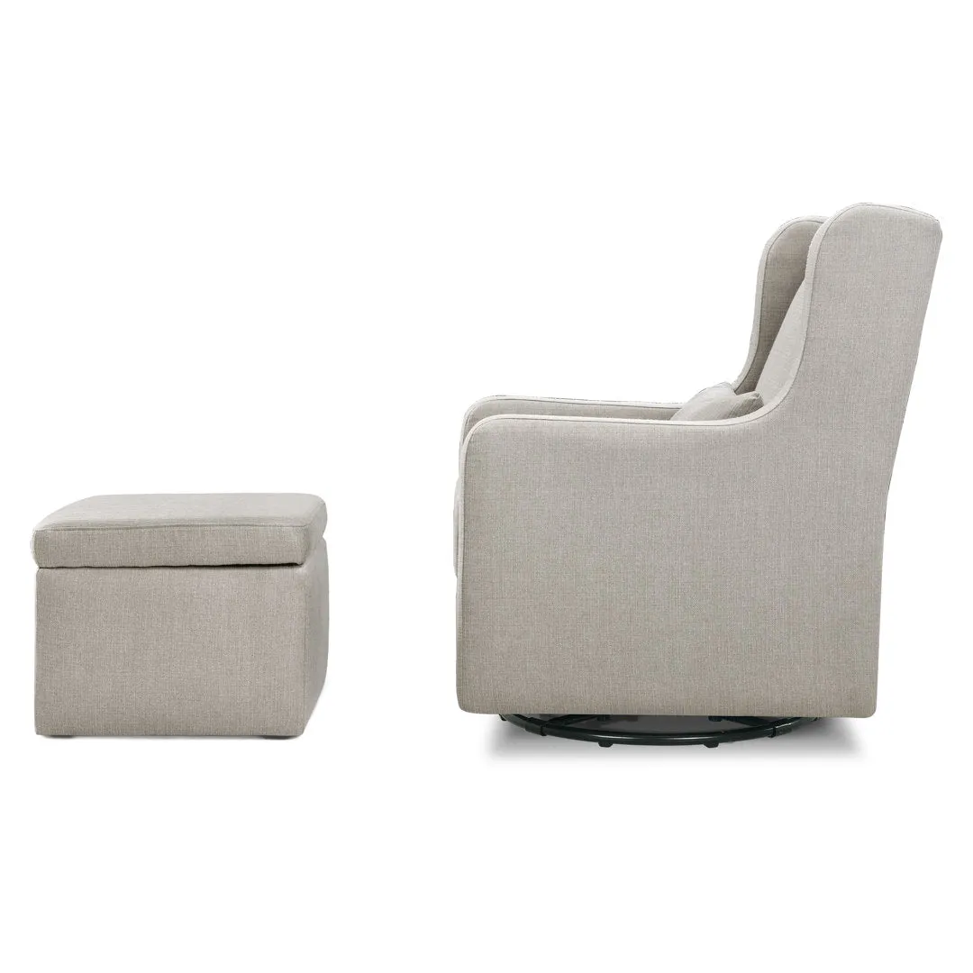 Adrian Swivel Glider and Ottoman Carter's by DaVinci Upholstery Color: Gray Tweed