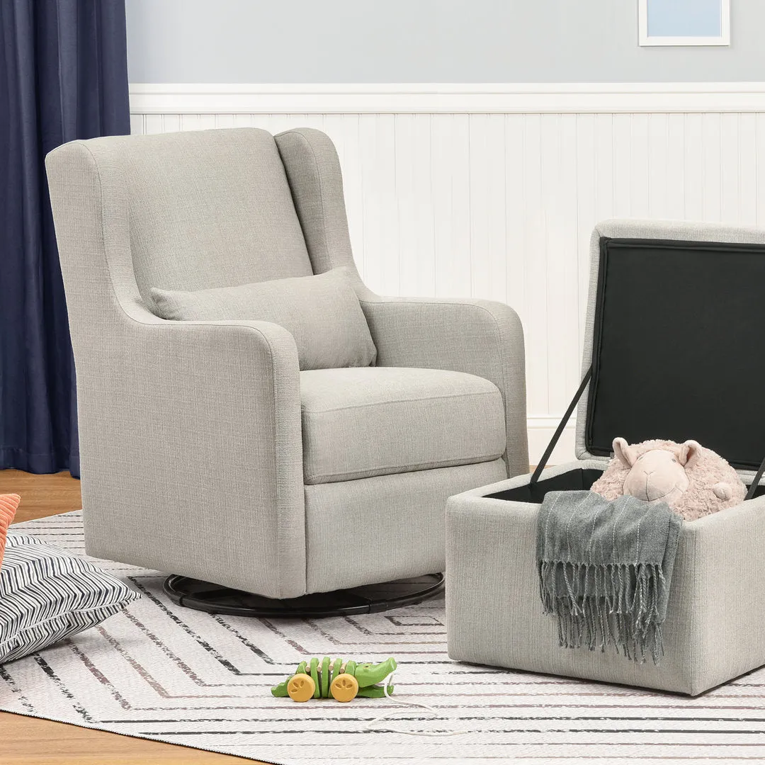 Adrian Swivel Glider and Ottoman Carter's by DaVinci Upholstery Color: Gray Tweed