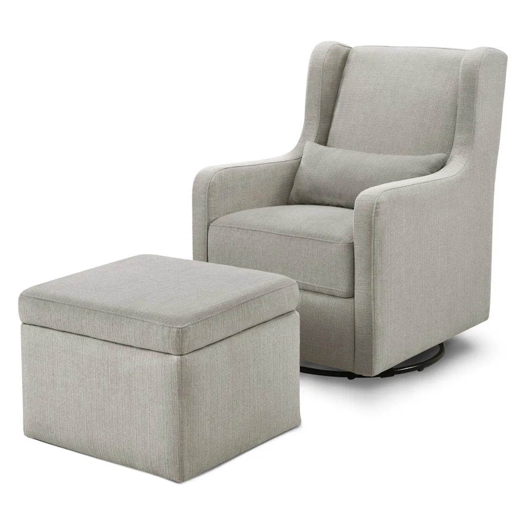 Adrian Swivel Glider and Ottoman Carter's by DaVinci Upholstery Color: Gray Tweed