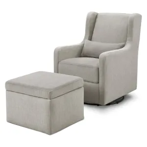 Adrian Swivel Glider and Ottoman Carter's by DaVinci Upholstery Color: Gray Tweed