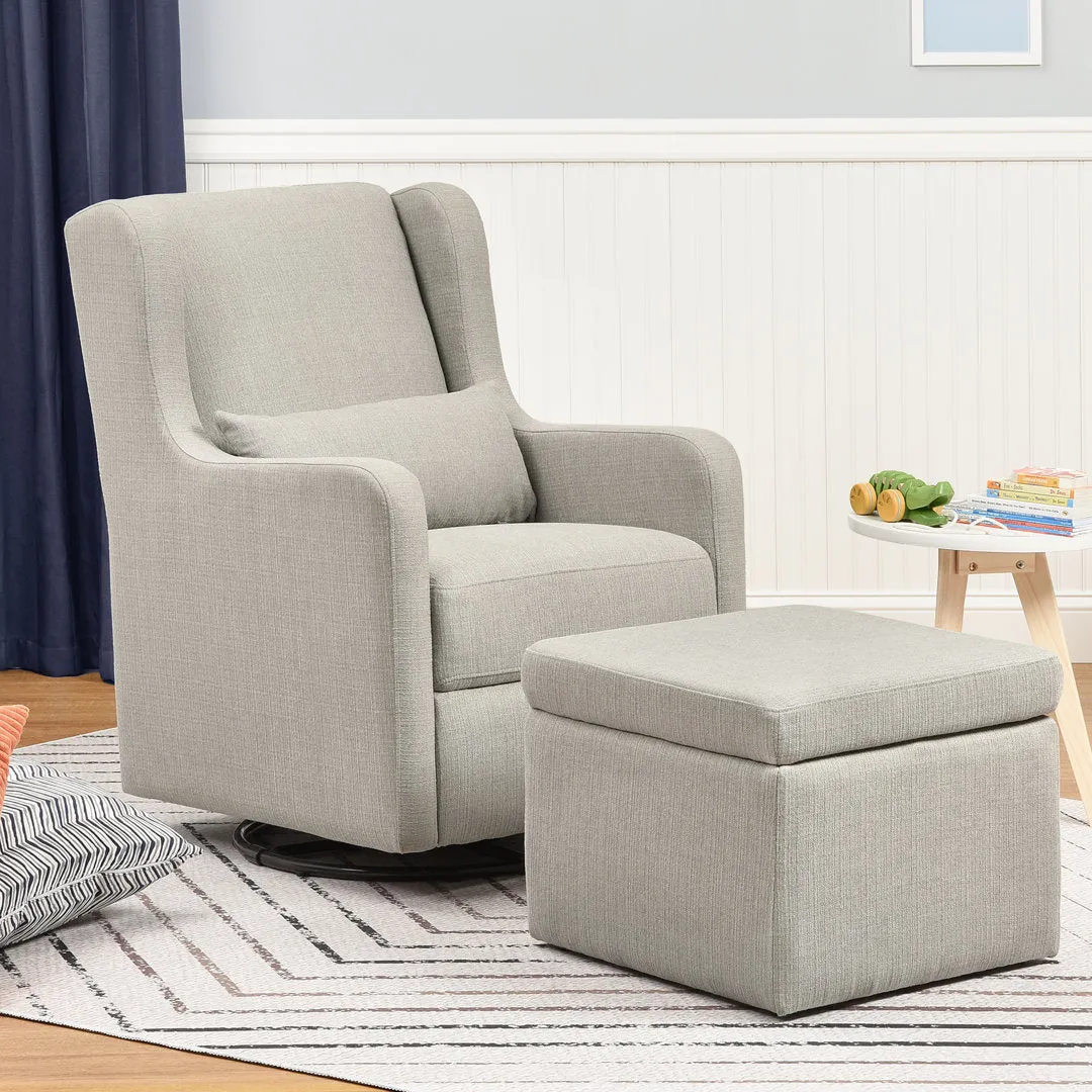 Adrian Swivel Glider and Ottoman Carter's by DaVinci Upholstery Color: Gray Tweed