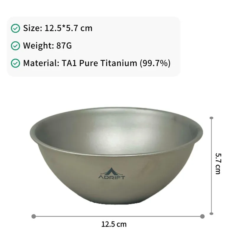 Adrift Allseason | Pure Titanium Double-Layer Bowl – Small/Large, Heat-Resistant