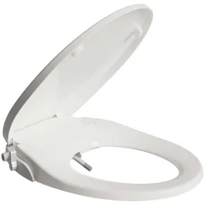 Anzzi Troy Series Non-Electric Bidet Seat for Rounded Toilet in White with Dual Nozzle, Built-In Side Lever and Soft Close