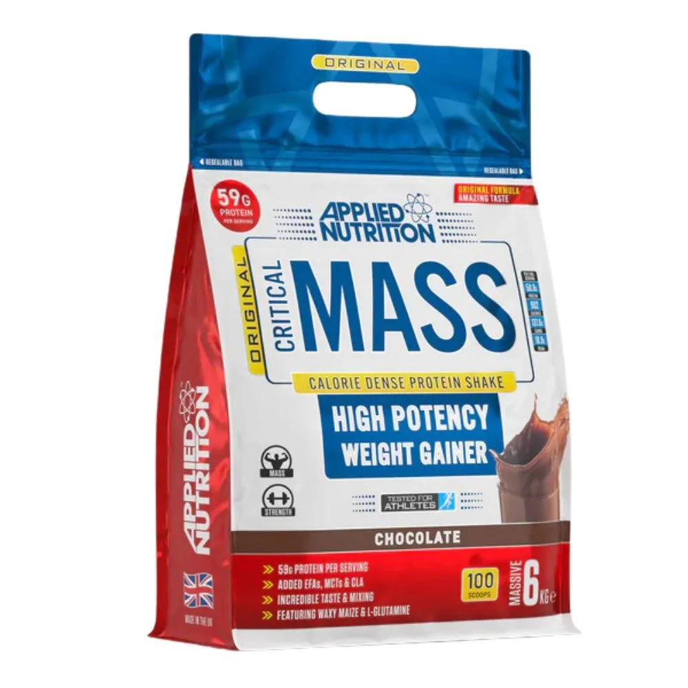 Applied Critical Mass Original Weight Gainer (per 60g scoop: 13.7g protein, 2.1g fat 229 cal) HALAL