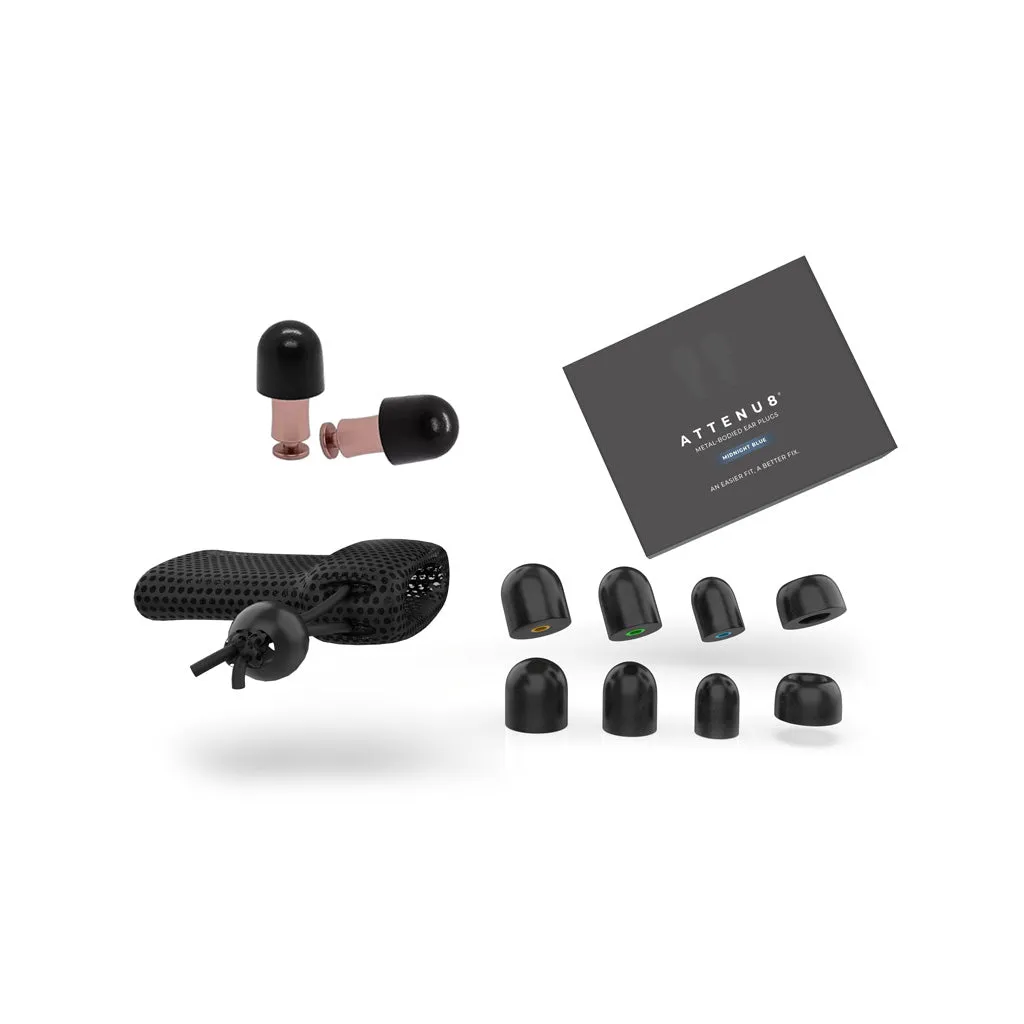 ATTENU8 Ear Plugs, Rose Gold