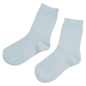 BABY BLUE RIBBED SHORT SOCKS