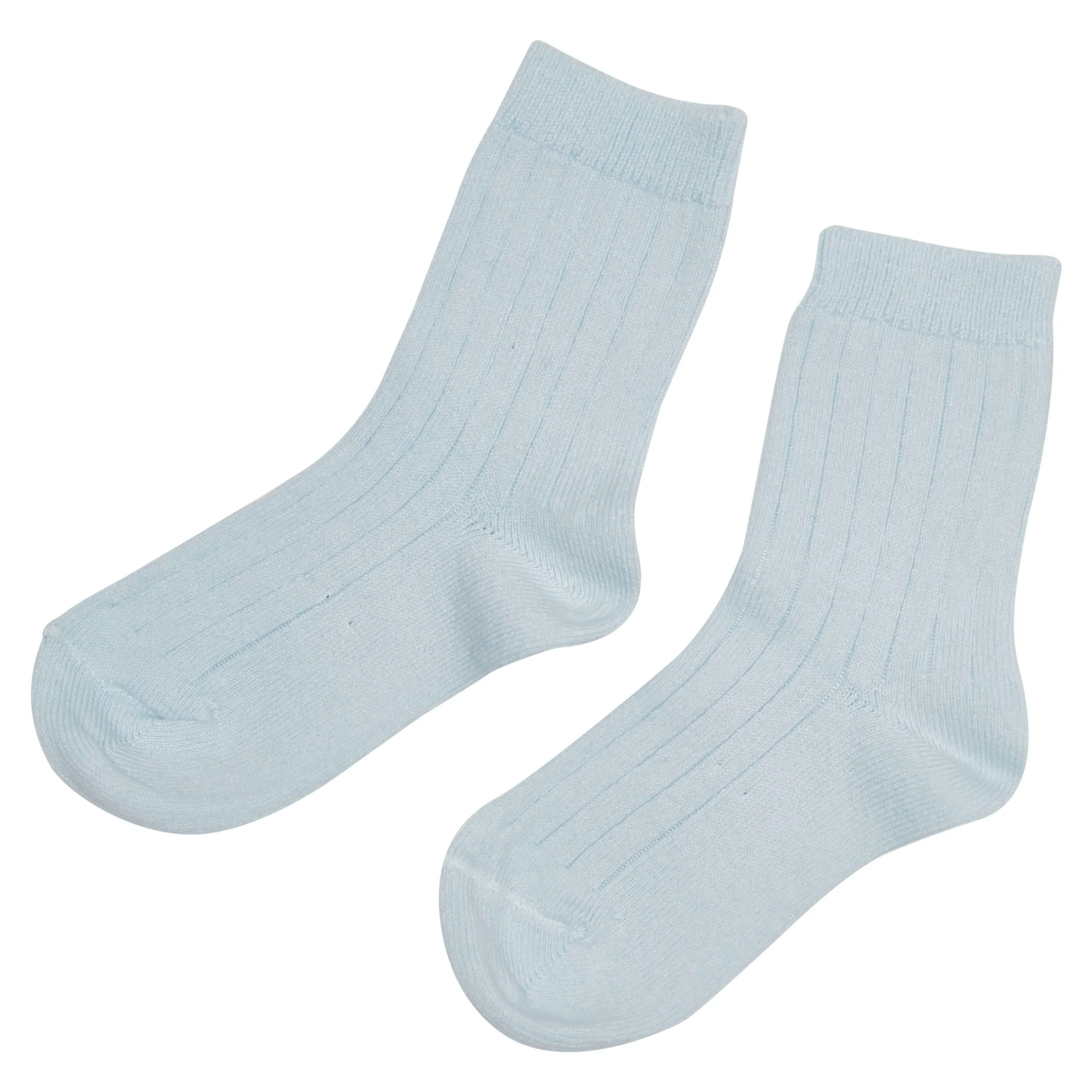 BABY BLUE RIBBED SHORT SOCKS