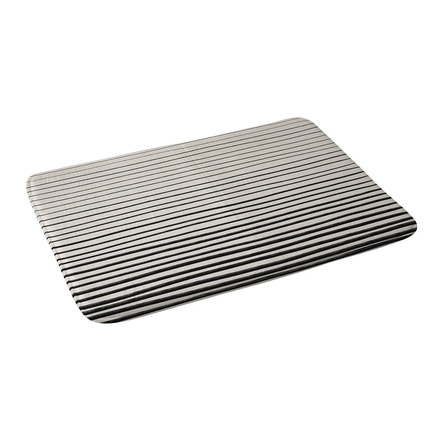 BLACK HORIZONTAL LINES MEMORY FOAM BATH MAT