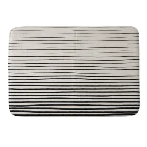 BLACK HORIZONTAL LINES MEMORY FOAM BATH MAT