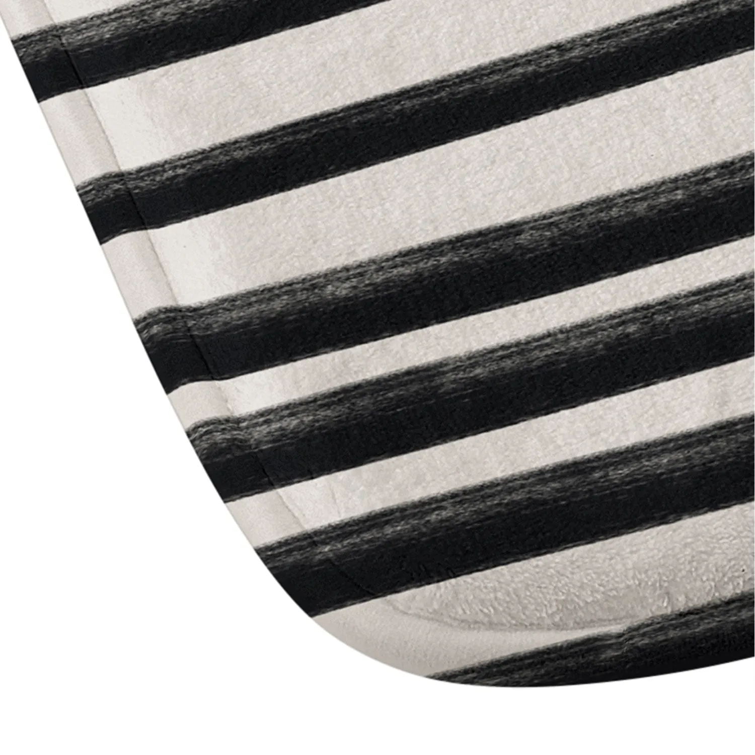 BLACK HORIZONTAL LINES MEMORY FOAM BATH MAT