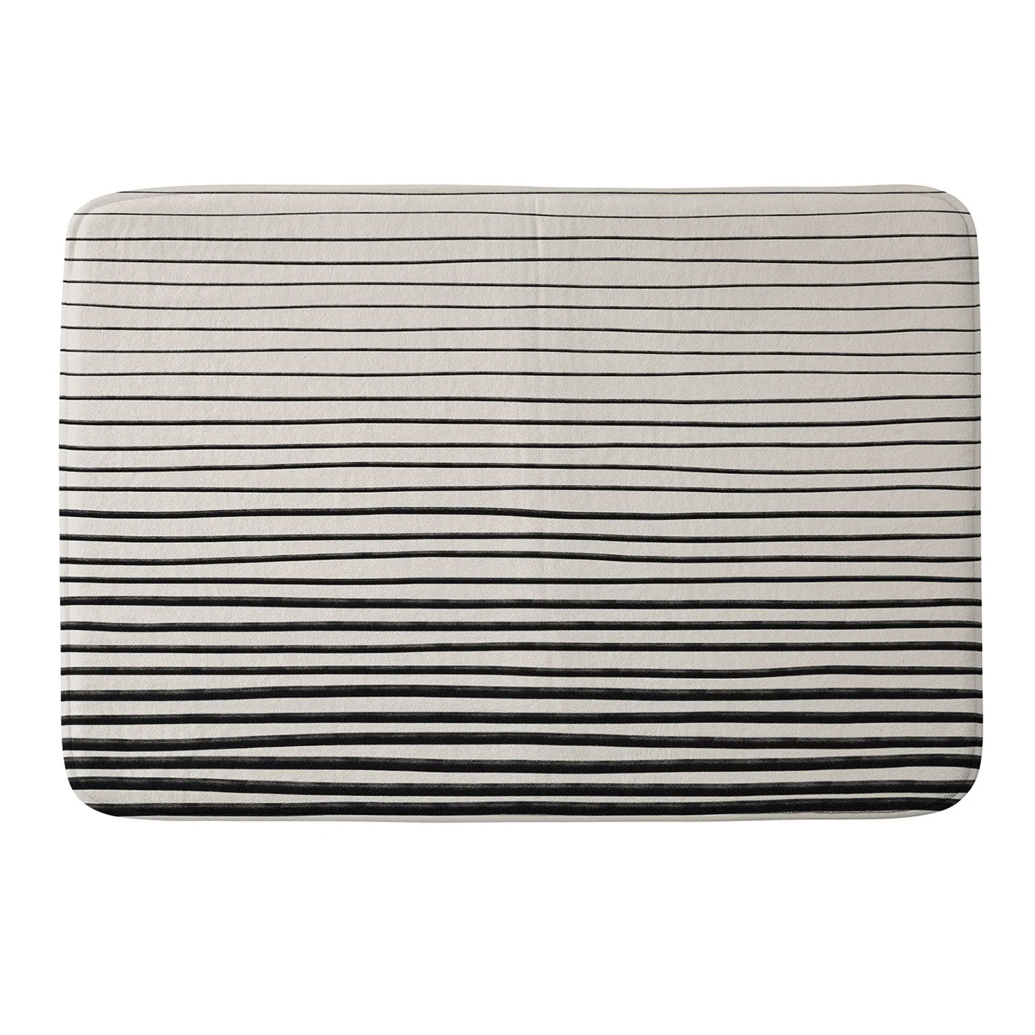 BLACK HORIZONTAL LINES MEMORY FOAM BATH MAT