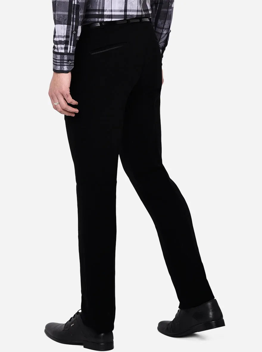 Black Solid Slim Fit Formal Trouser | JB Studio