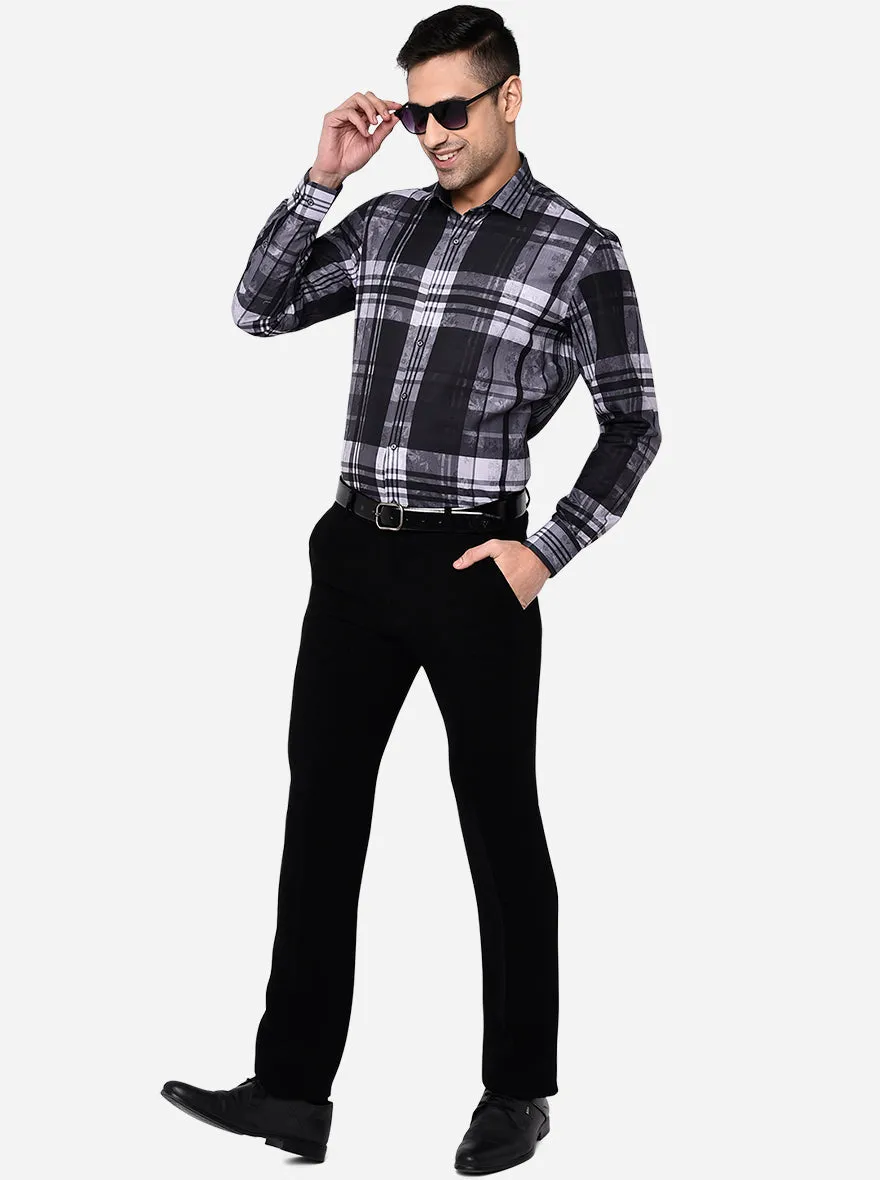 Black Solid Slim Fit Formal Trouser | JB Studio