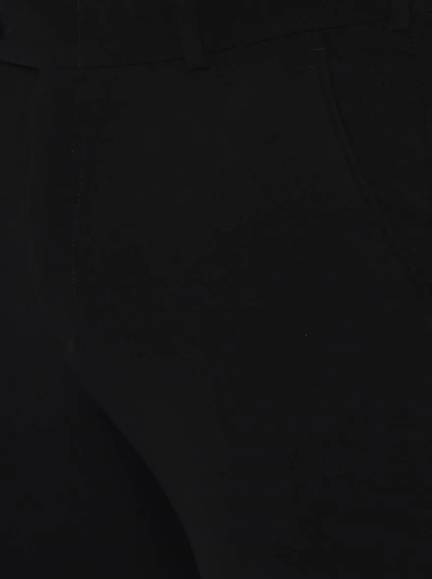 Black Solid Slim Fit Formal Trouser | JB Studio