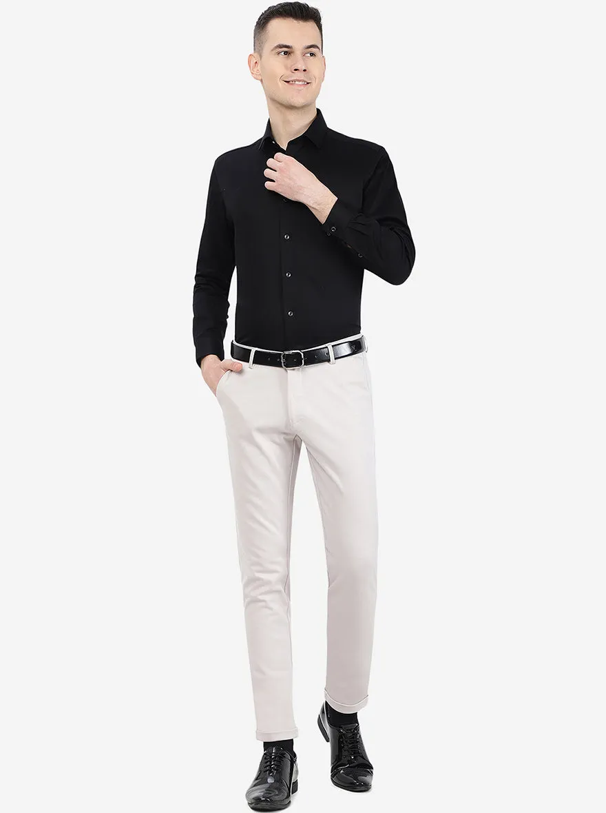 Black Solid Slim Fit Party Wear Shirt | Greenfibre