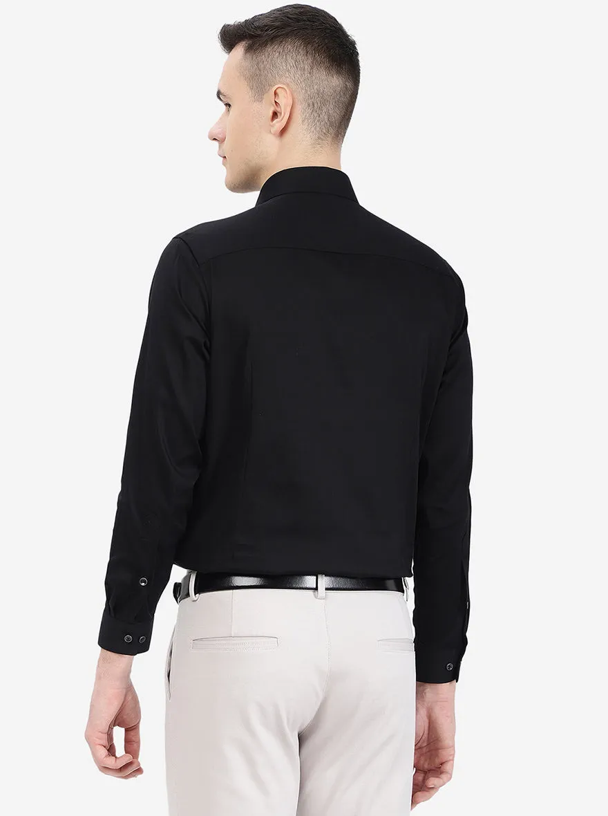 Black Solid Slim Fit Party Wear Shirt | Greenfibre