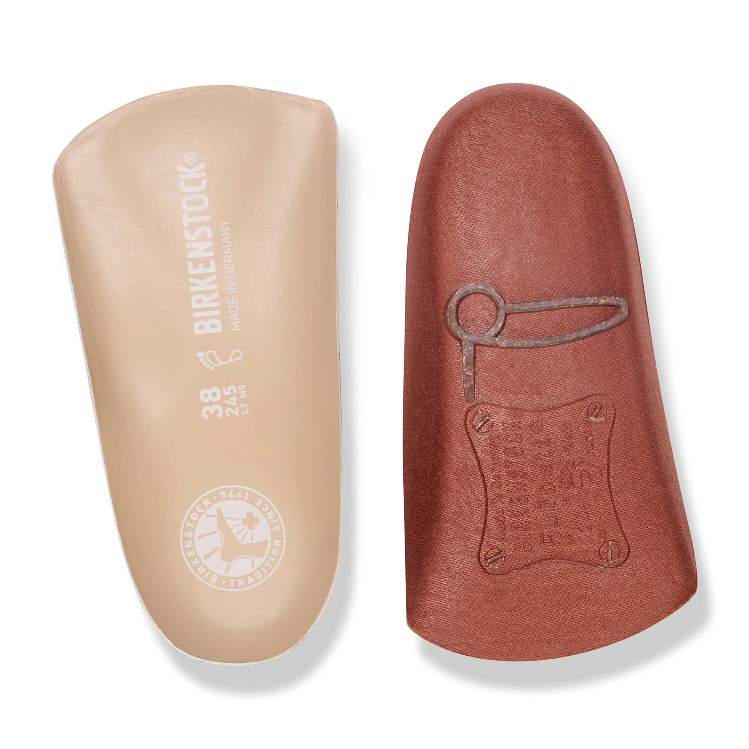 Blue Footbed Beige Leather