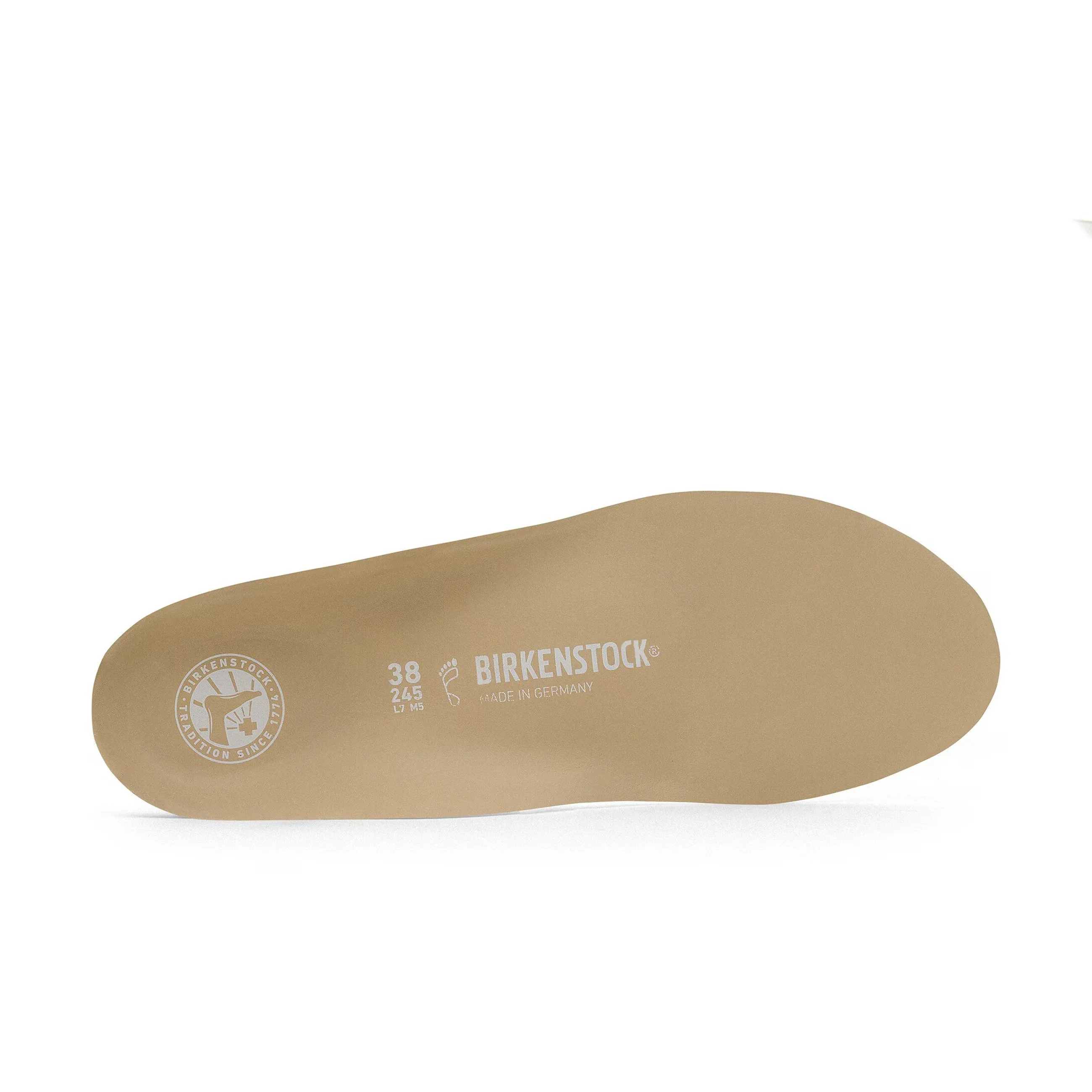 Blue Footbed Long Beige Leather