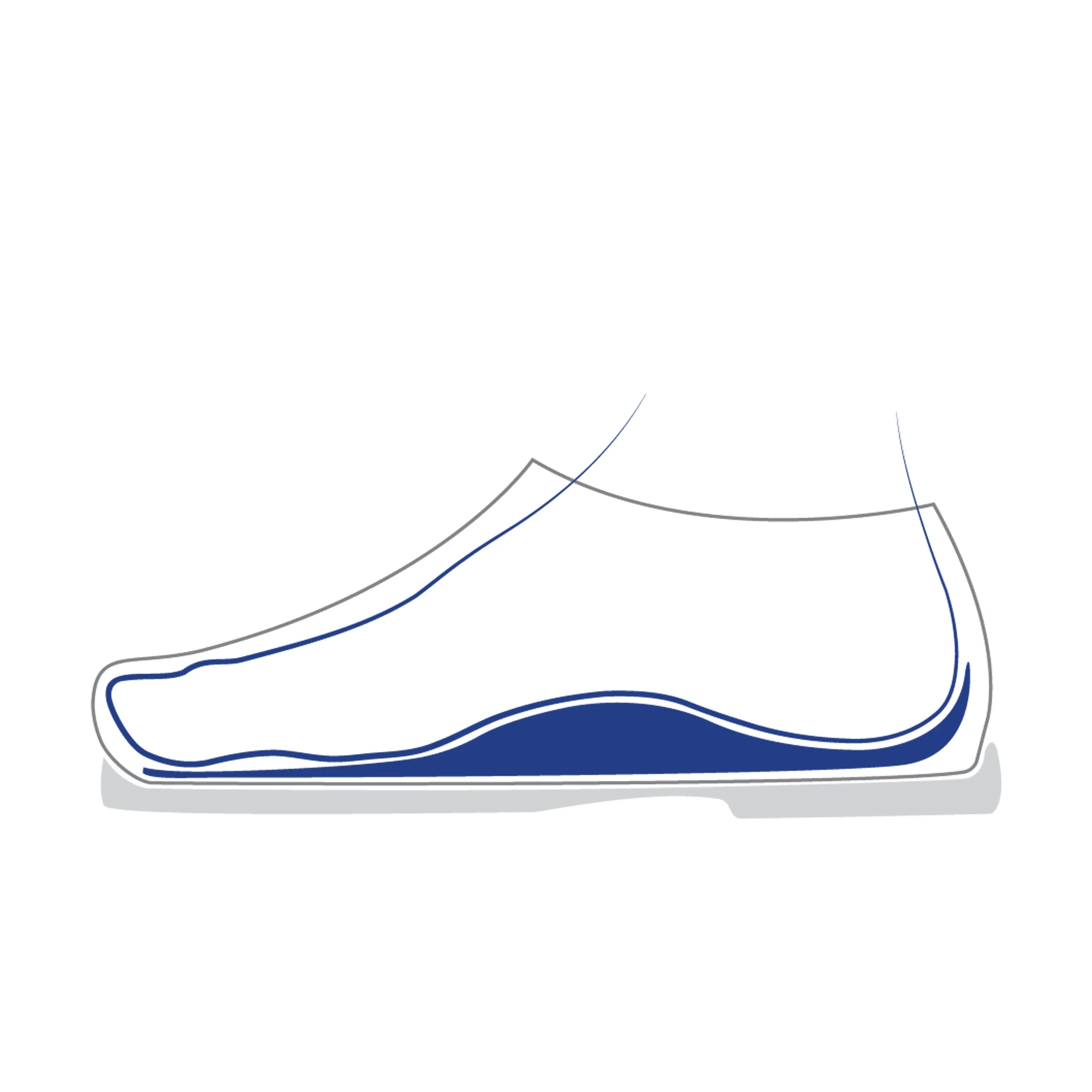 Blue Footbed Long Beige Leather
