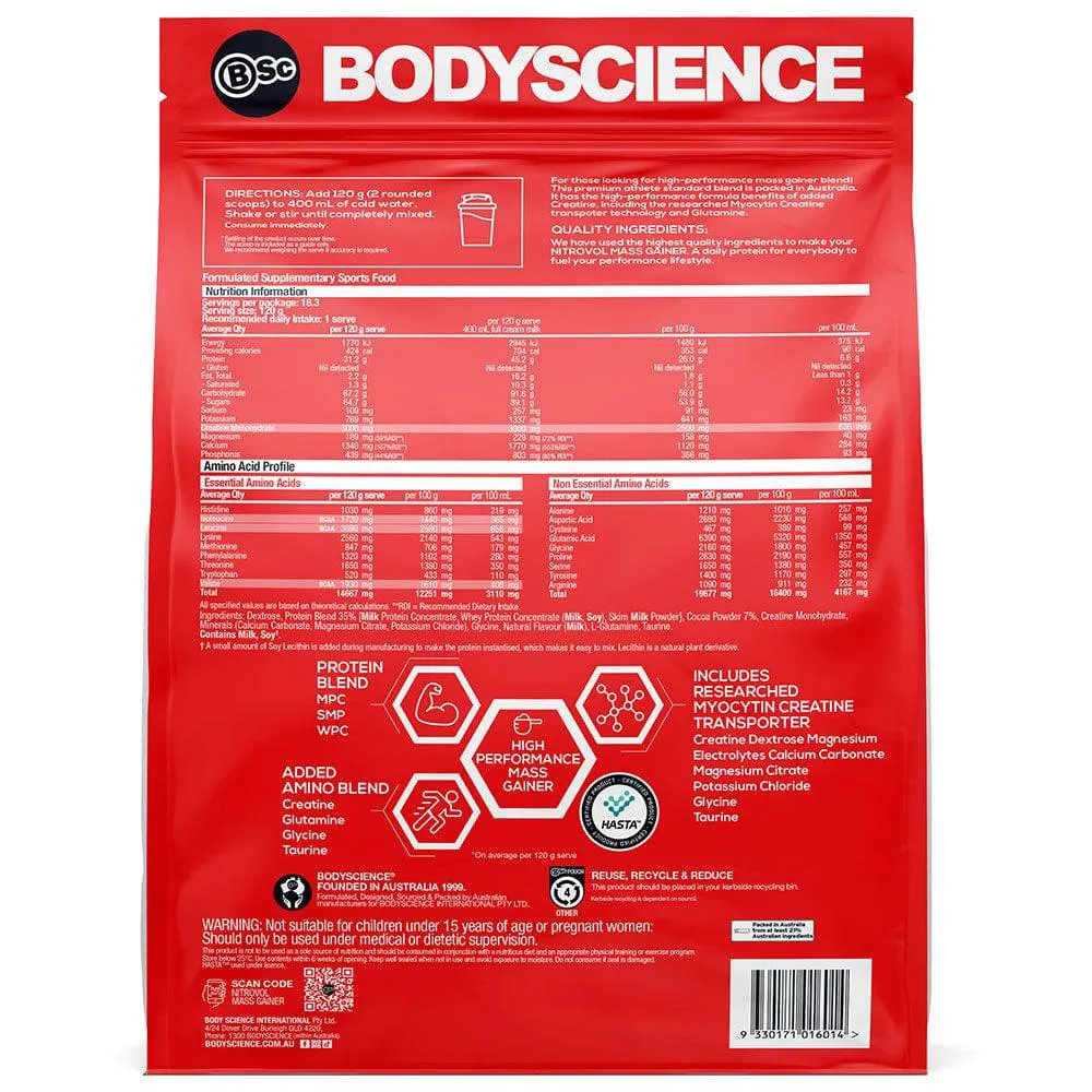 Body Science BSc Nitrovol Mass Gainer Protein