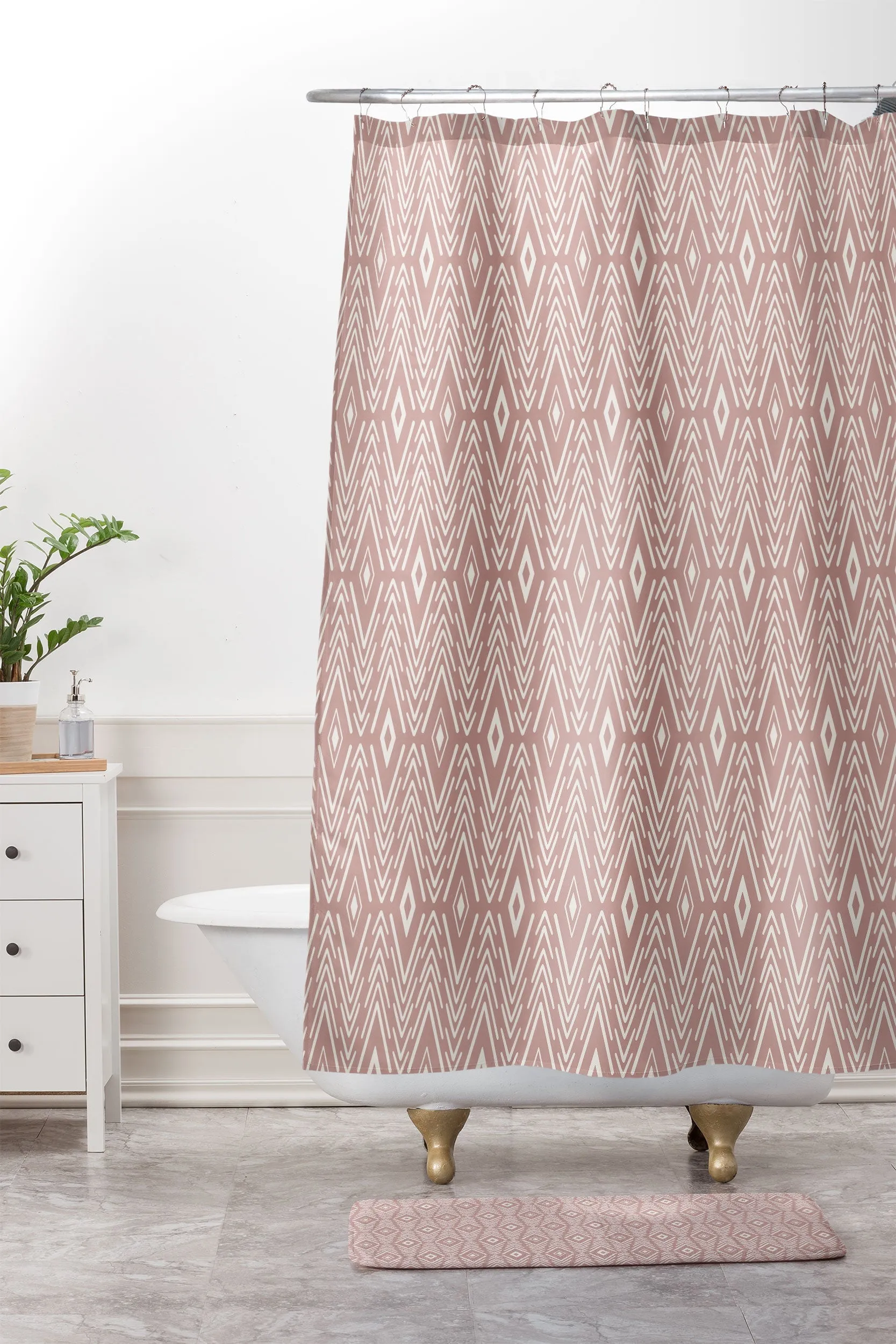 BOHEMIAN DIAMONDS PEACH MEMORY FOAM BATH MAT