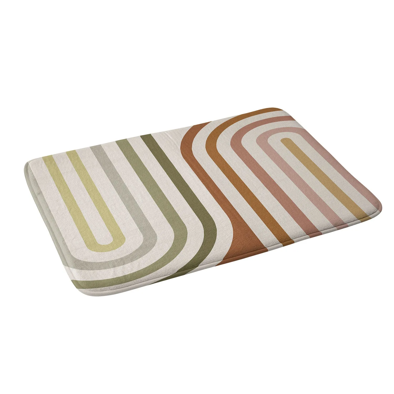 BOLD CURVATURE STRIPES I MEMORY FOAM BATH MAT