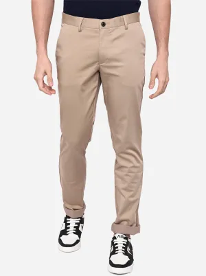Brown Solid Uno Fit Casual Trouser | JadeBlue