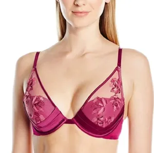 Calvin Klein Black Label Maroon Lust Plunge, Push-up Temptation Bra