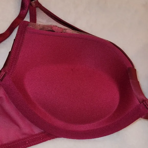 Calvin Klein Black Label Maroon Lust Plunge, Push-up Temptation Bra