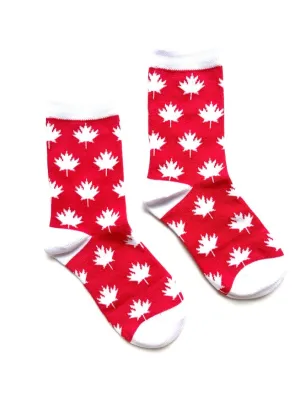 Canada Maple Leaf Kids Crew Socks