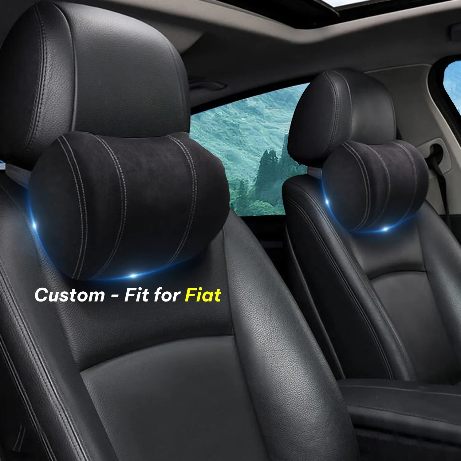 Car Headrest (2 PCS), Custom-Fit For Car, Update Version Premium Memory Foam Car Neck Pillow WAFT227